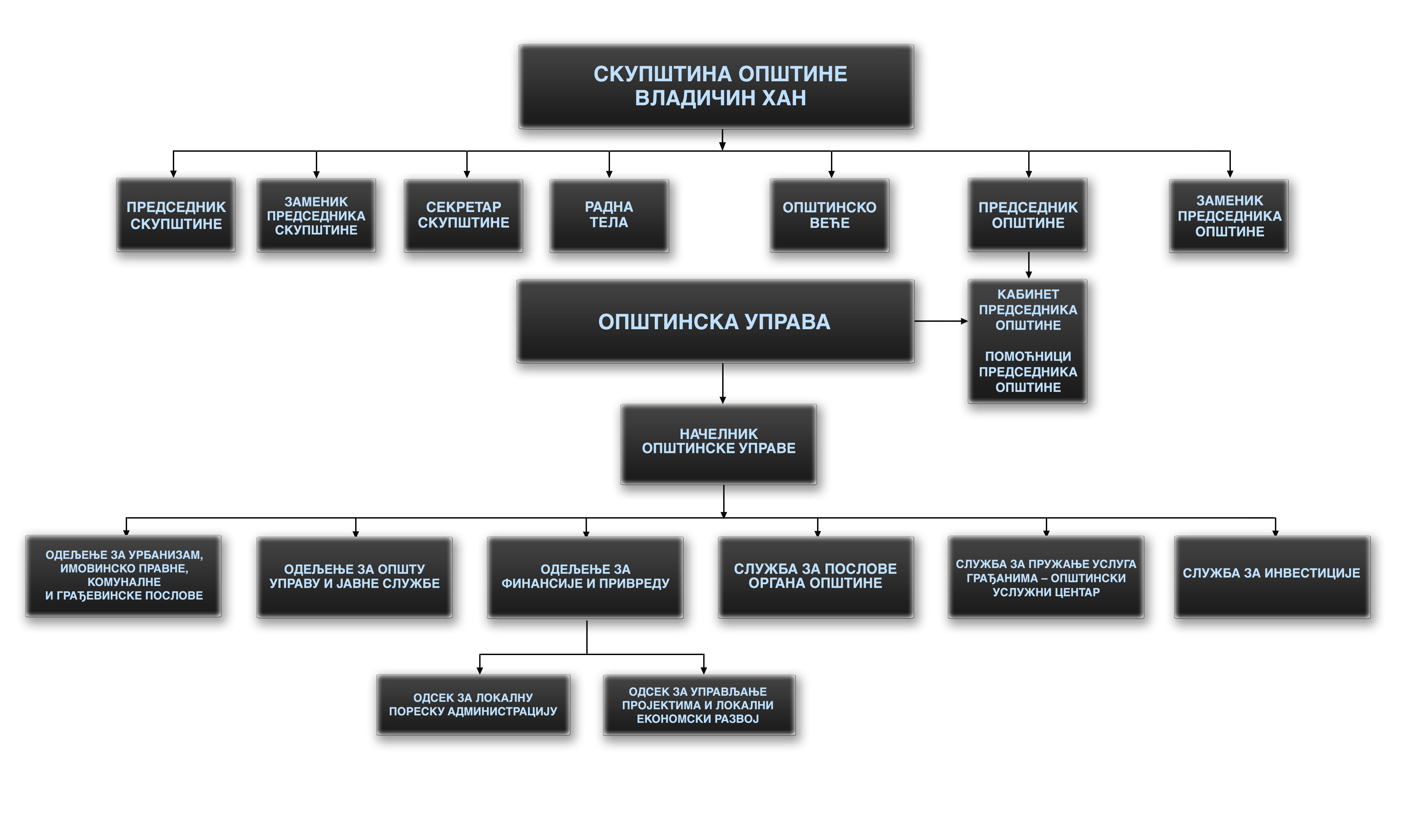 Графички приказ организационе структуре Општине Владичин Хан